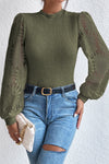 Green Long Sleeve Waffle Knit Top | Available in 3 Colors