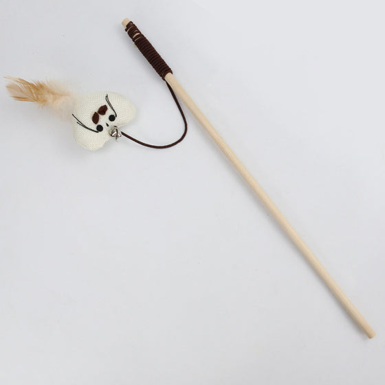 Vintage Style Wooden Pole Cat Toy