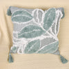 Tuft Embroidered Leaf  Cotton Throw Pillow Covers -18" x 18"