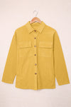 Beige Button Up Patch Pocket Corduroy Shacket | Available in 3 Colors