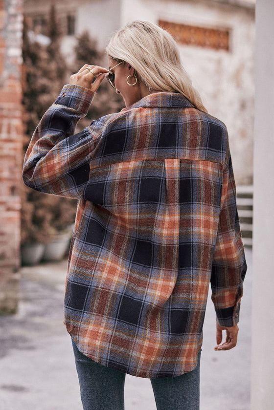 Multicolor Plaid Colorblock Button Up Shacket | Other Colors Available