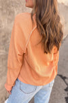 Orange Waffle Knit Top