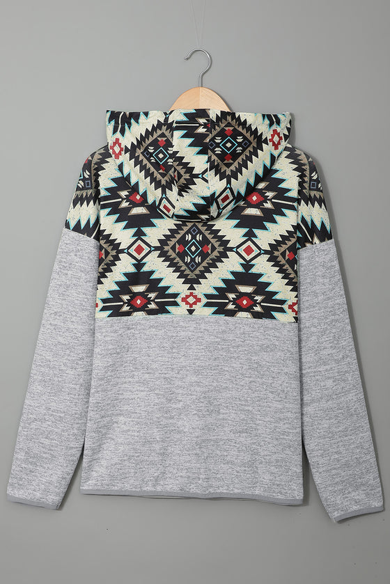 Black Tribal Geometric Print Hoodies with Pocket | Other Colors Available