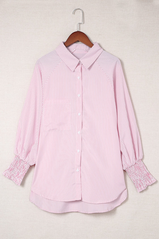 Light Blue Striped Button-up Shirt | Available in 3 Colors