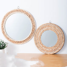  Round Straw Framed Wall Mirror Collection