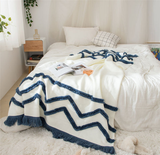 Fringed Nordic Style Throw Blanket | Available in 3 Colors