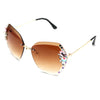 Women's Rhinestone Frameless Sunglasses