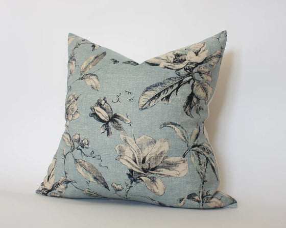 Set of 2 Light Blue Floral Pillow Covers | Available in 7 Sizes