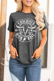  Grey Short Sleeve Graphic Tee