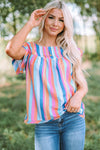 Striped Keyhole Sleeve Blouse | Available in 2 Patterns