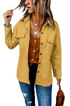 Beige Button Up Patch Pocket Corduroy Shacket | Available in 3 Colors