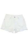 White Frayed Distressed Denim Shorts