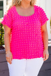 Hot Pink Scoop Neck Plus Size Top