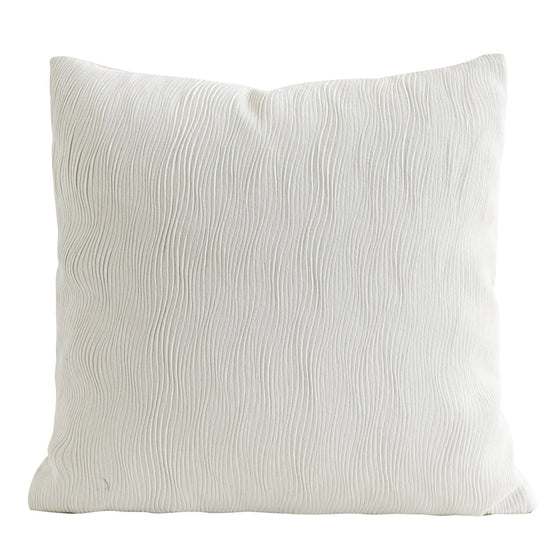 Modern Textured Throw Pillow in White or Blue