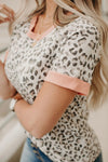 Cheetah Print with Jewel Neckline T-Shirt