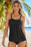 Navy Blue Ruched Swing Tankini Swimsuit | Available in 3 Colors