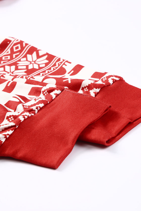 Red Christmas Tree Reindeer Pullover & Pants Loungewear Set