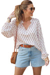 White Boho Floral Blouse