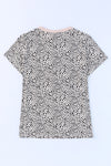 Grey Cheetah Print Casual Crew Neck T Shirt | Available in 4 Colors