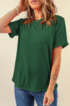 Pink Solid Color Basic Crew Neck Plain Tee | Available in 7 Colors