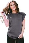 Black Rivet Round Neck T Shirt