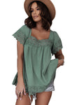 Green Lace Trim Top | Available in 2 Colors