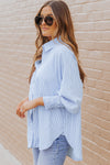 Light Blue Striped Button-up Shirt | Available in 3 Colors