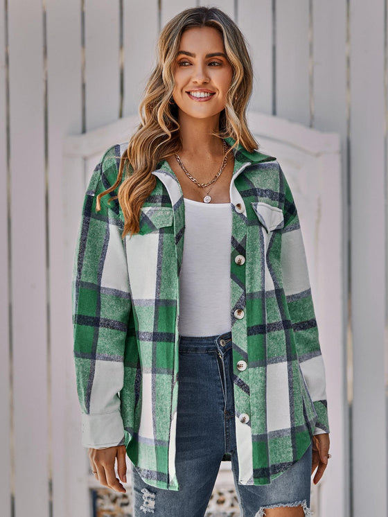 Single-breasted Casual Plaid Women's Jacket