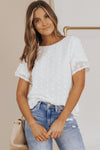 White Swiss Dot Summer Top