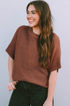 Coffee Batwing Sleeve Sweater | Available in Beige