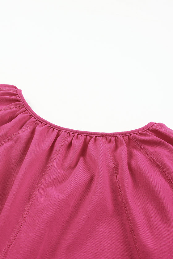 Loose Fit Pink V-Neck Blouse | Available in 2 Variants