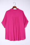 Pink Casual Dolman Oversize Blouse