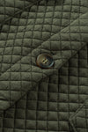 Khaki Lattice Texture Pockets Button Up Quilted Shacket | Available in 4 Colors