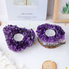 Natural Purple Amethyst Candle Holder