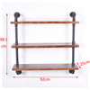 3 Tiered Industrial Style Iron Water Pipe Wall Shelf