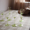 Green Stained Champagne Glass