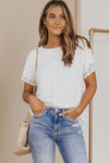 White Swiss Dot Summer Top