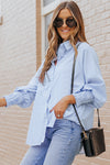 Light Blue Striped Button-up Shirt | Available in 3 Colors