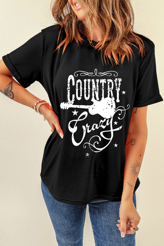 Black Country Music Graphic T-Shirt