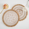 Braided Jute Placemat with Decorative Round Fringe Edge | Available in 10 Styles