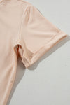 Pink Solid Color Basic Crew Neck Plain Tee | Available in 7 Colors