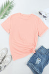 Pink Solid Color Basic Crew Neck Plain Tee | Available in 7 Colors