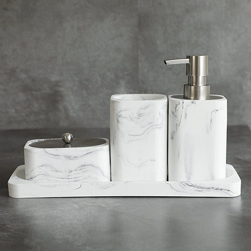 Four-piece Modern Resin Marble Bathroom Set