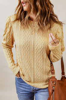  Butter Yellow Textured Knit Top