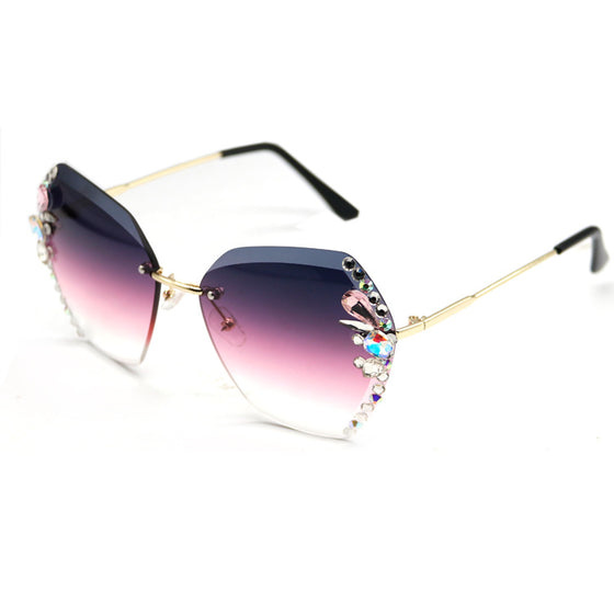 Women's Rhinestone Frameless Sunglasses