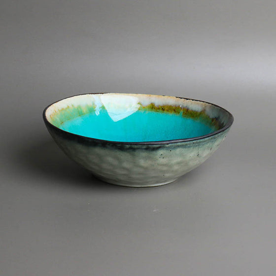 Glazed Ceramic bowl with Uniquely Painted Inside