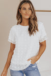 White Swiss Dot Summer Top