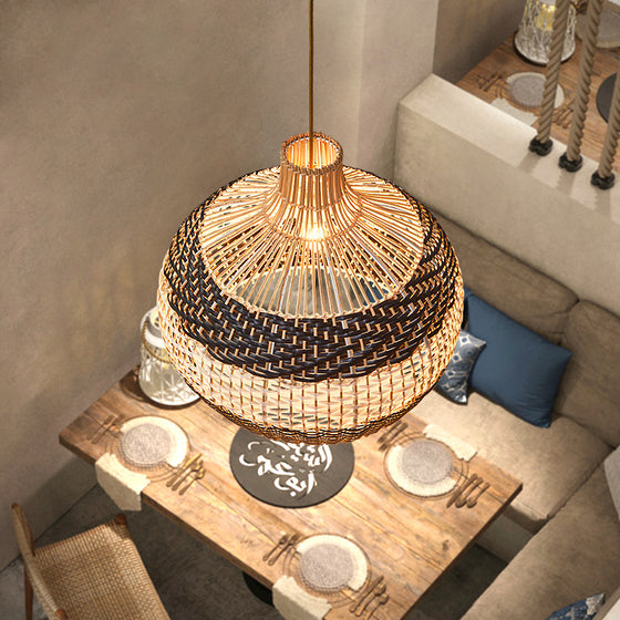 Nordic Creative Design Cafe Rattan Chandelier