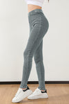 Dark Grey Vintage Wash Ribbed Leggings