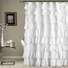  White Ruffled Shower Curtain
